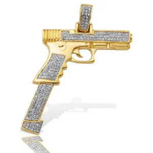 10KY 0.65CTW DIAMOND GUN PENDANT - EXTENDED CLIP