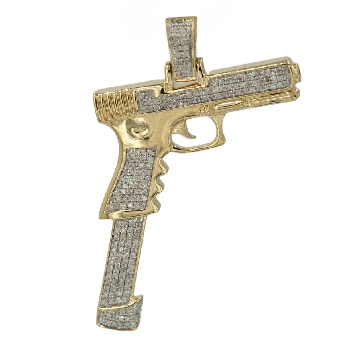 10KY 0.65CTW DIAMOND GUN PENDANT - EXTENDED CLIP