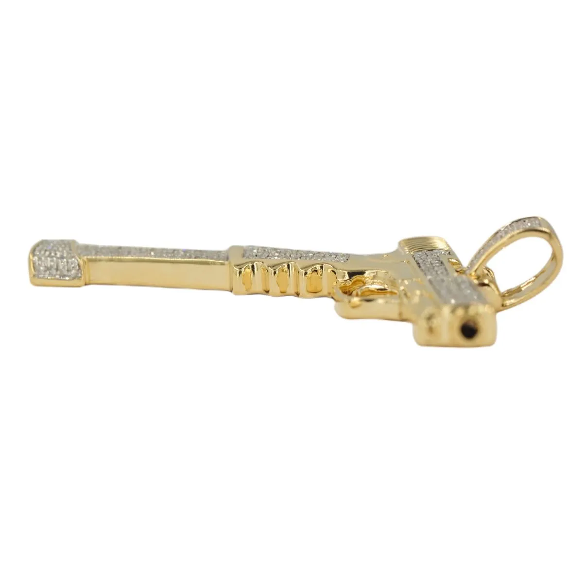 10KY 0.65CTW DIAMOND GUN PENDANT - EXTENDED CLIP