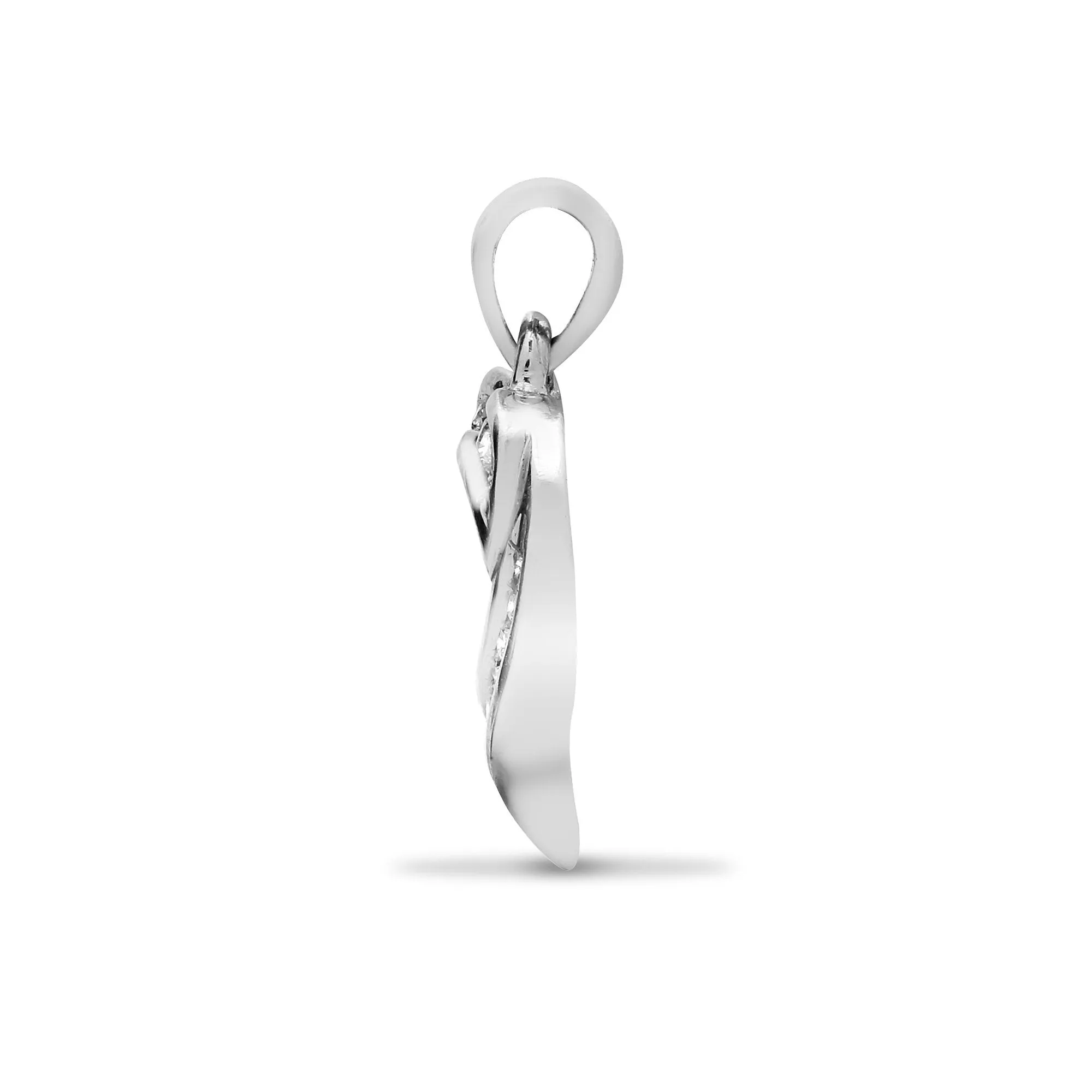 9ct White Gold Diamond Heart