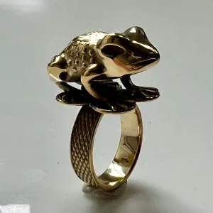 Asante Frog Mpetea (Chief's Ring) - Brass