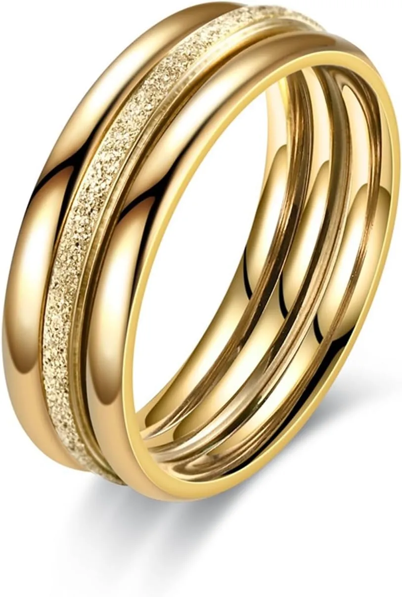 Engagement and Wedding Bands Sets for Women,Dainty Gold Plated Stacking Rings Pack Minimalist Anniversary Jewelry Accessory