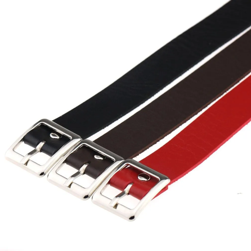 FM FM42 Multicolor PU Simulated Leather Silver-tone/Gold-tone Buckle Adjustable Belt Collar Choker Necklace