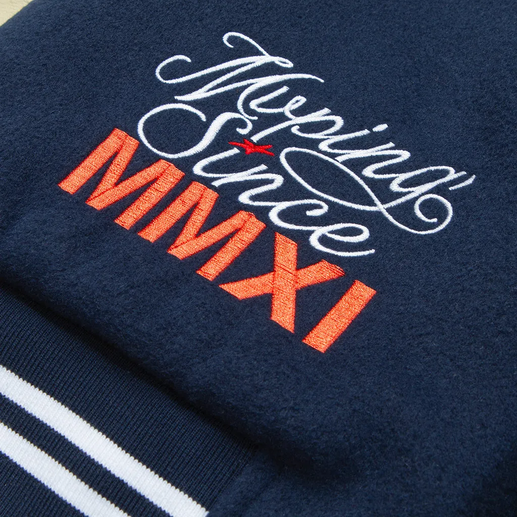 Full Clip Melton Wool Varsity Jacket