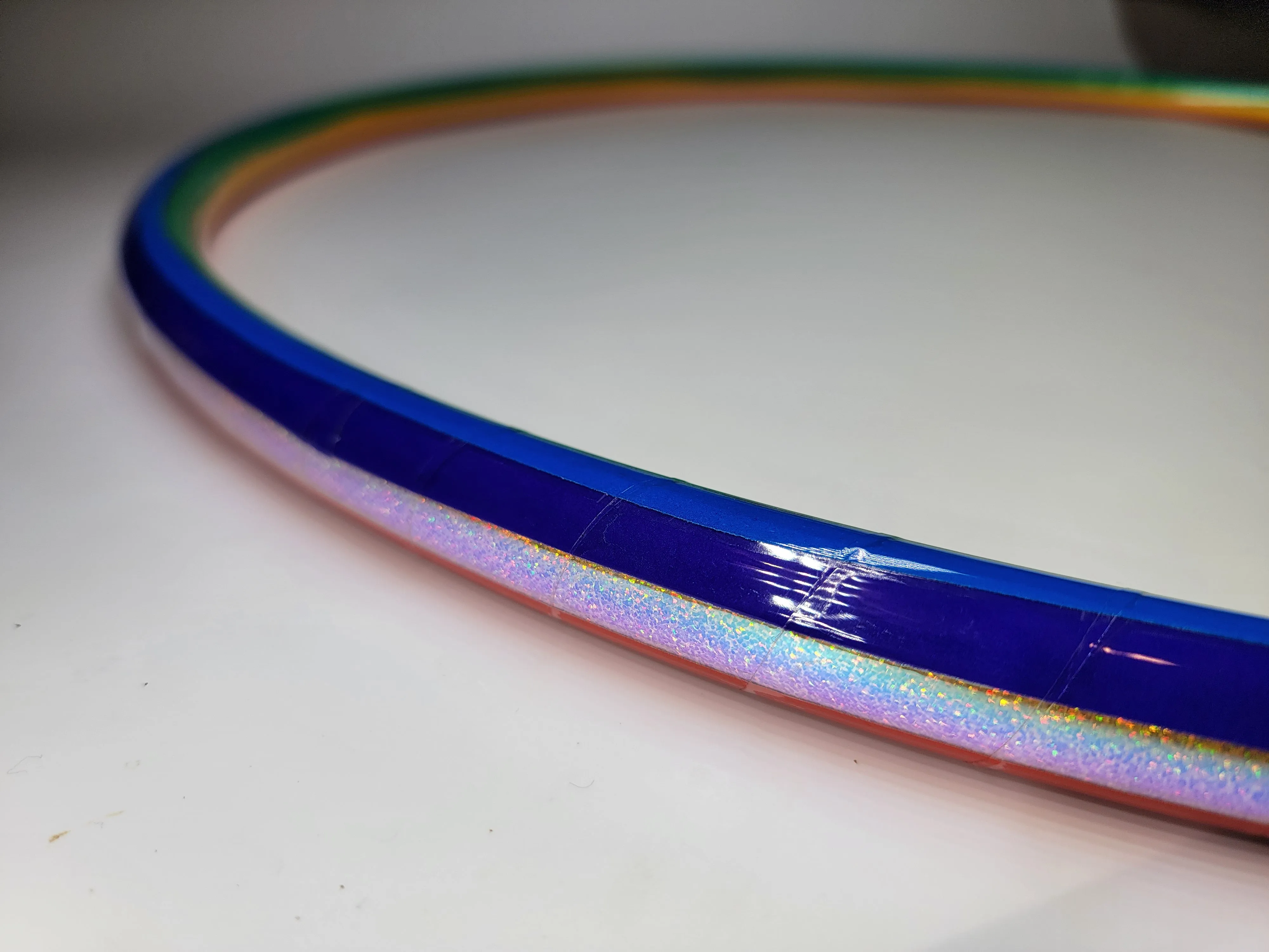 Glitter Rainbow Coinflip Specialty Reflective Taped Hoop