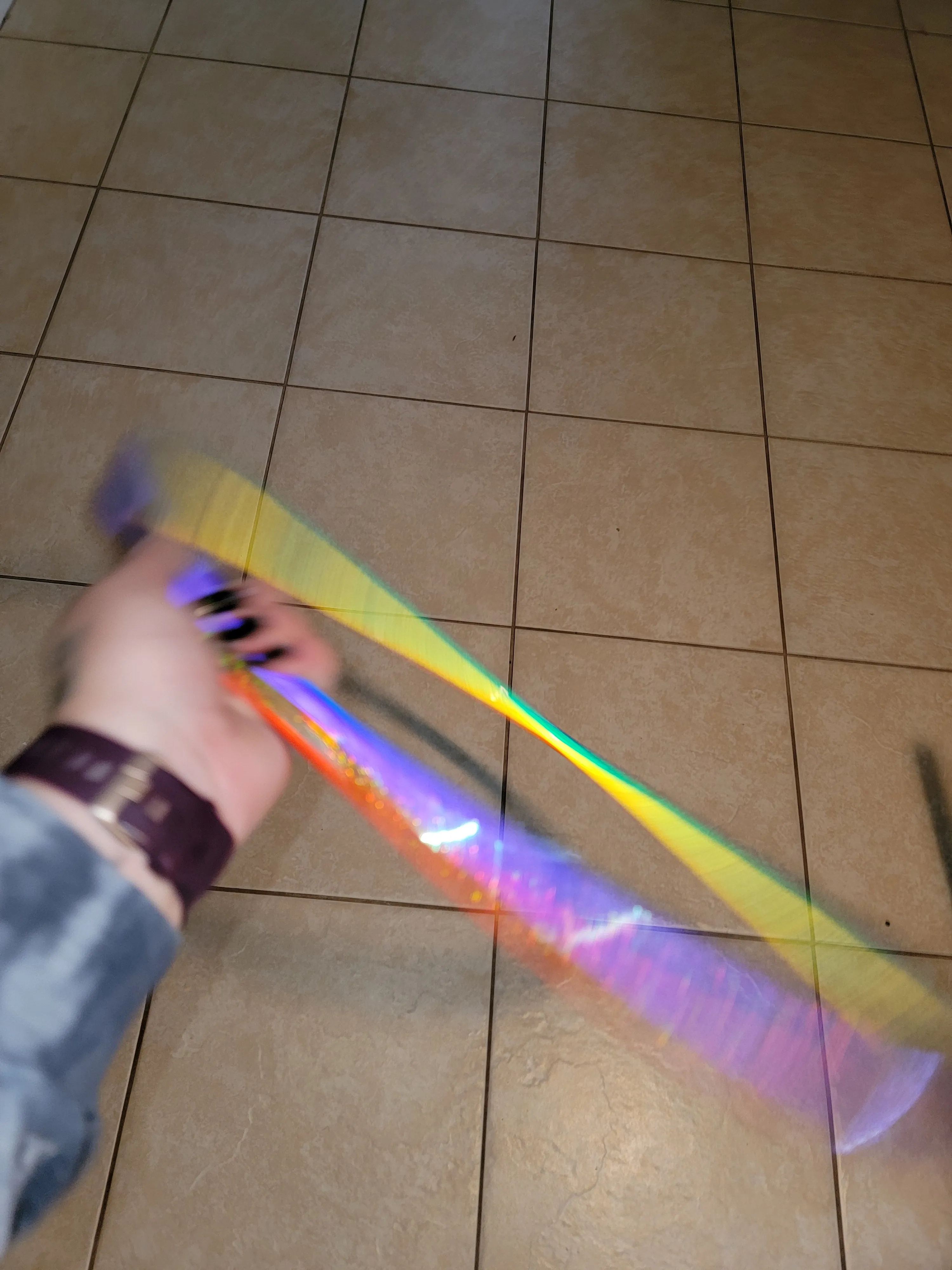 Glitter Rainbow Coinflip Specialty Reflective Taped Hoop
