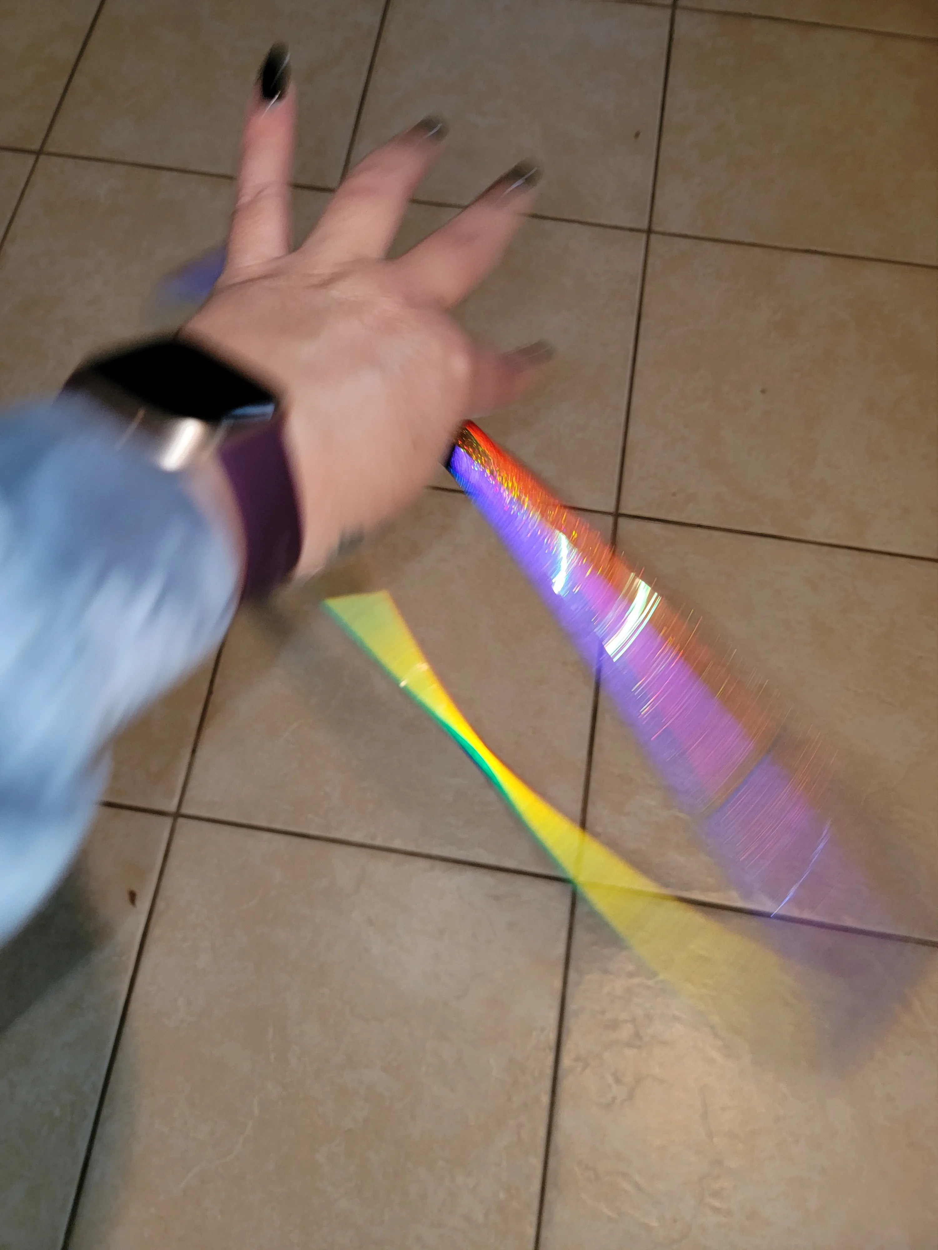 Glitter Rainbow Coinflip Specialty Reflective Taped Hoop
