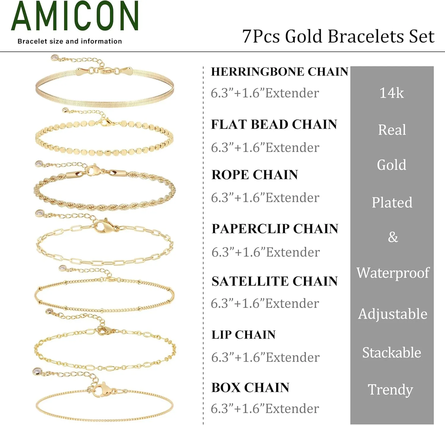 Gold Bracelets for Women,Dainty 14K Gold Plated Stack Set Trendy Stackable non tarnish Paperclip Chain Bracelets Gold Jewelry Sets Gifts for Women