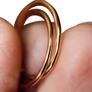 Gold Interlocking Thumb Rings,Thumb Rings,Gold Thumb Ring,Simple Rings,Rolling Ring,Stacking Rings, Minimalist Rings,Unique Ring,Rose Gold