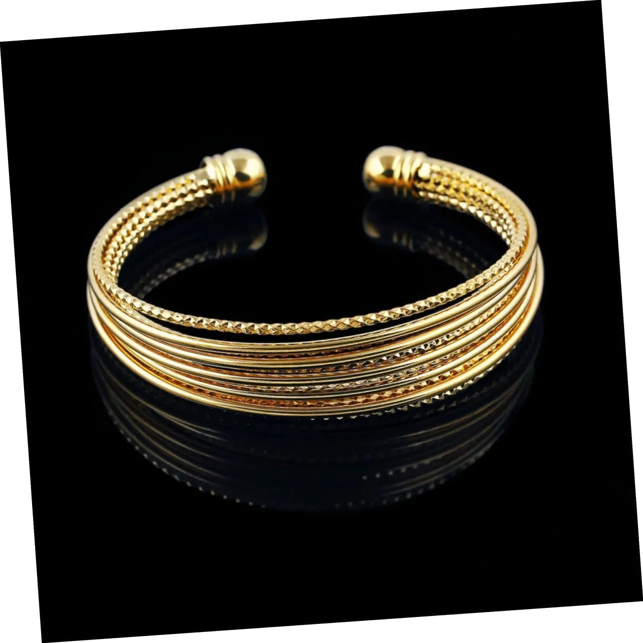 Gold Plated Cuff Bangle with Zirconia Unique and Charming Bracelet for Various Occasions Family and