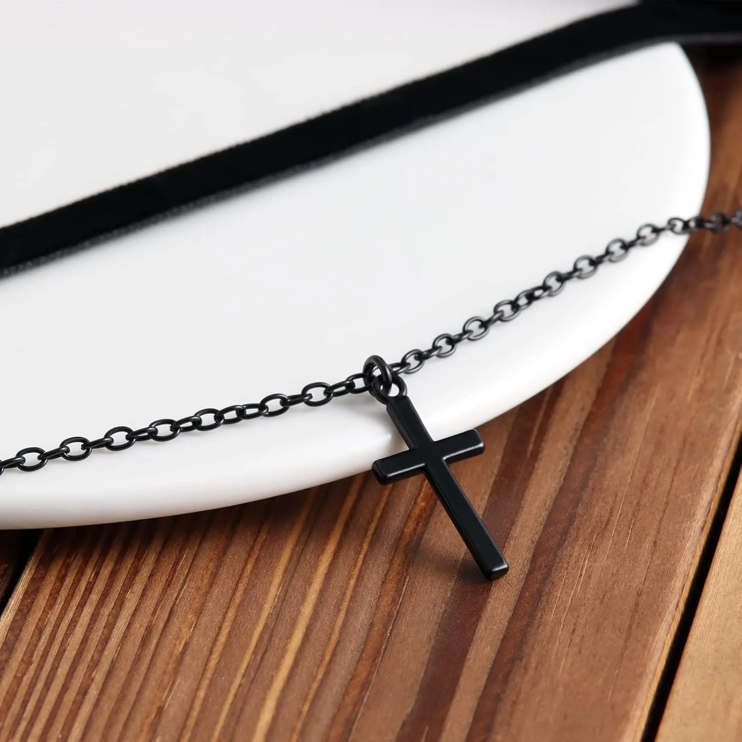 Gothic Choker, Choker Necklace for Women, Black Velvet Choker, Layered Necklace, Goth Jewelry for Women