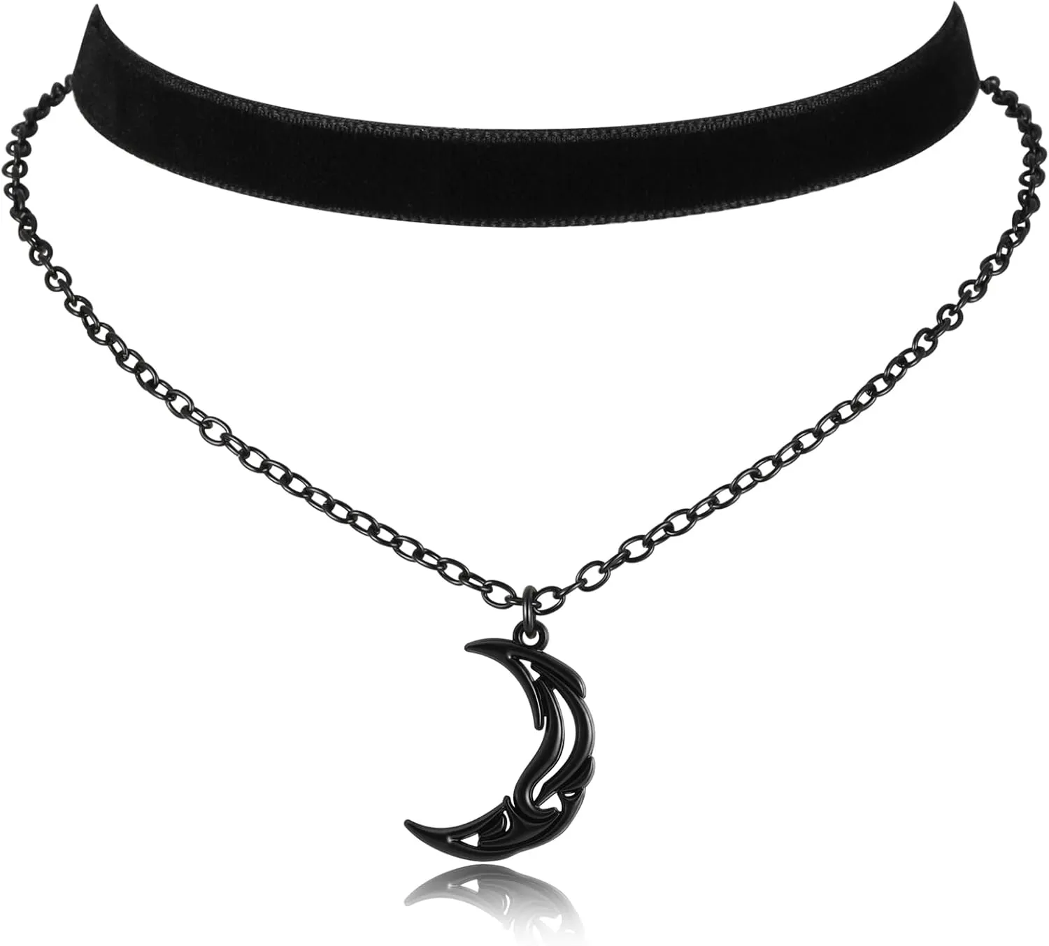 Gothic Choker, Choker Necklace for Women, Black Velvet Choker, Layered Necklace, Goth Jewelry for Women