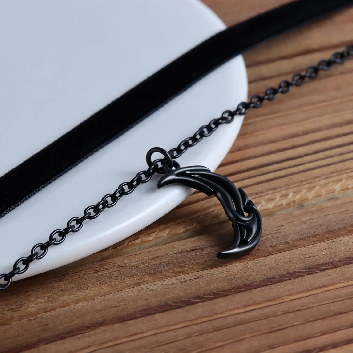 Gothic Choker, Choker Necklace for Women, Black Velvet Choker, Layered Necklace, Goth Jewelry for Women