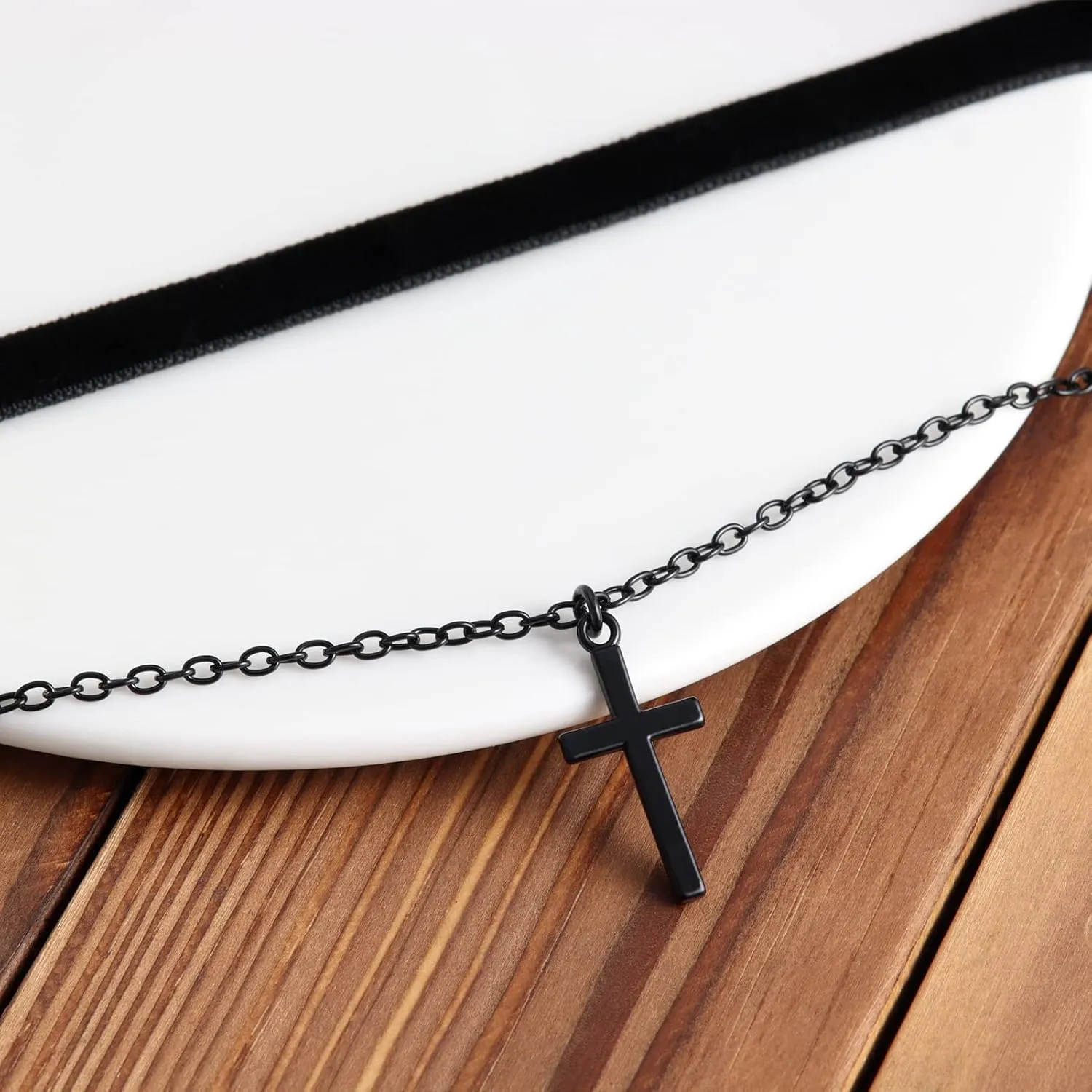 Gothic Choker, Choker Necklace for Women, Black Velvet Choker, Layered Necklace, Goth Jewelry for Women