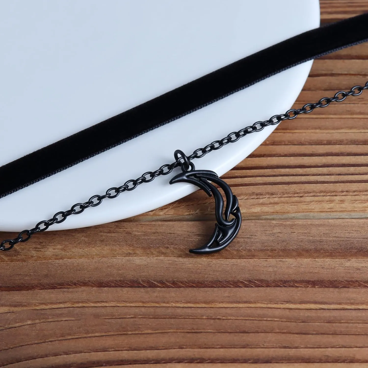 Gothic Choker, Choker Necklace for Women, Black Velvet Choker, Layered Necklace, Goth Jewelry for Women