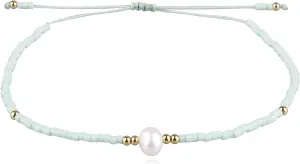 KELITCH Women Pearl Bracelets Handmade Friendship Bracelets Pearl Miyuki Beaded Strand Bracelets