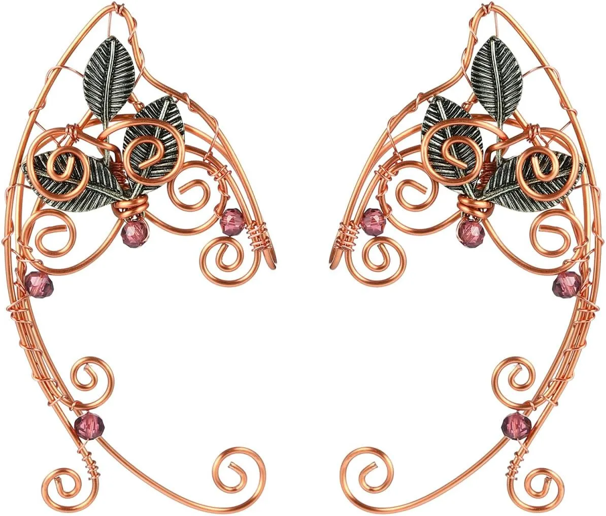 Lurrose 1 Pair Ear Crawler Climber Earrings Wrap Ear Clip Wrap Cuff Elf Ears Stud Jacket Earrings Women Ear Jewelry