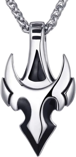 MOO&LEE Mens Stainless Steel Spear Pendant Necklace Arrow Tauren Pendant with 24 Inches Link Chain