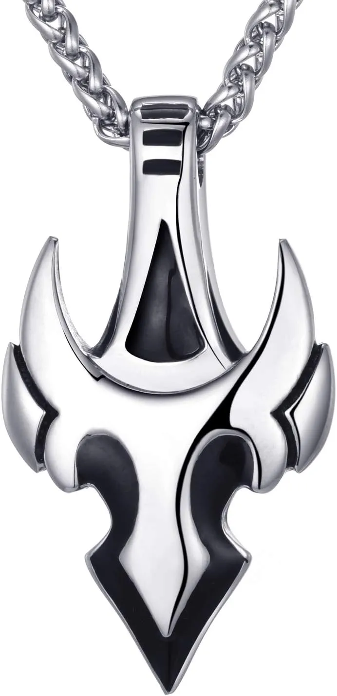 MOO&LEE Mens Stainless Steel Spear Pendant Necklace Arrow Tauren Pendant with 24 Inches Link Chain