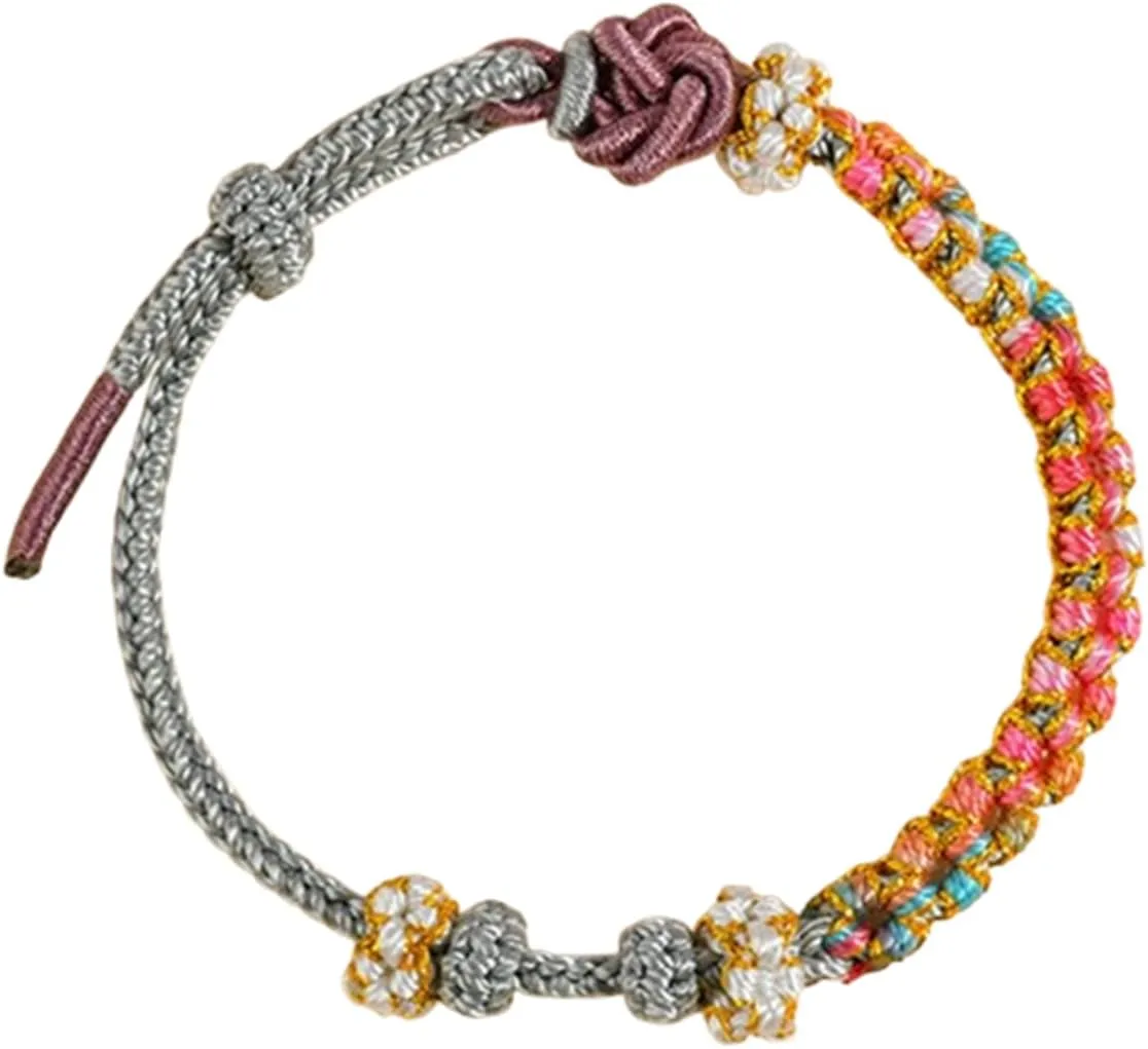 "Braided Handmade Rope String Adjustable Bracelets for MenBraided Bracelets for MenWoven Braided Bracelets for Men Red "