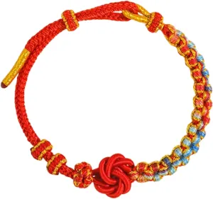 "Braided Handmade Rope String Adjustable Bracelets for MenBraided Bracelets for MenWoven Braided Bracelets for Men Red "