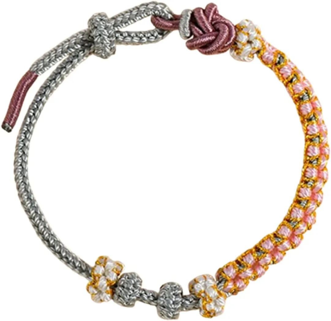 "Braided Handmade Rope String Adjustable Bracelets for MenBraided Bracelets for MenWoven Braided Bracelets for Men Red "