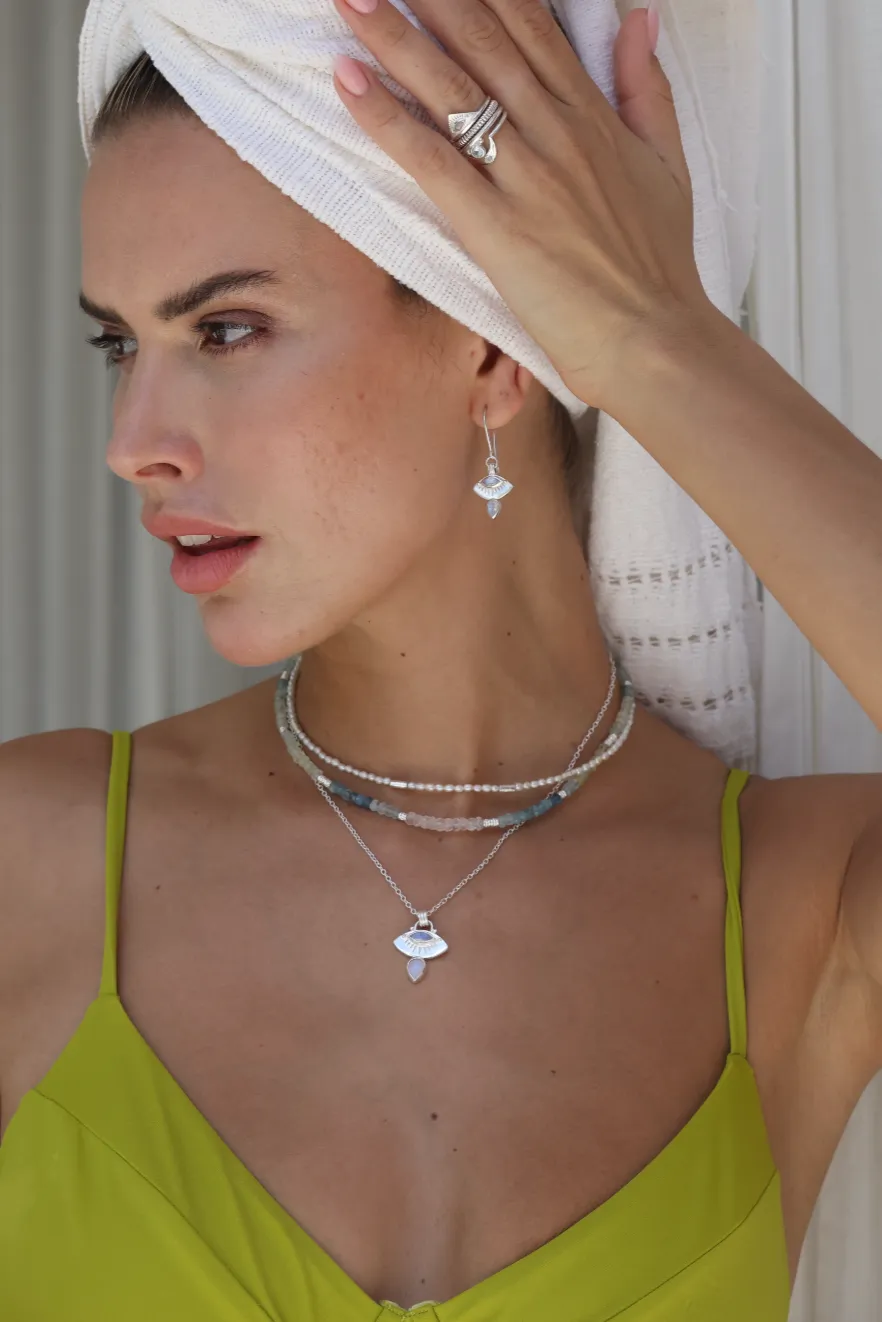 Ray Moonstone Silver Necklace