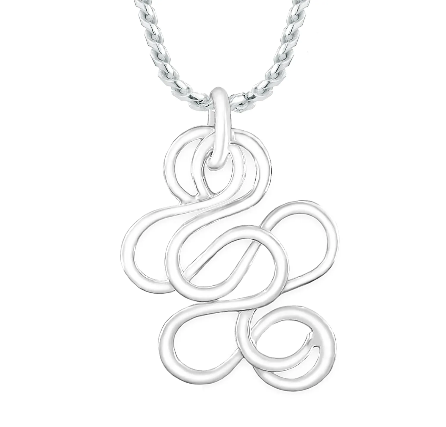 SS Swirl Uniquely Crafted Pendant Necklace For Women, 925 Sterling Silver Necklace With Trendy SS Swirl Silver Pendant, Everyday Fashion Statement, Jewelry Gift For Women, 18"