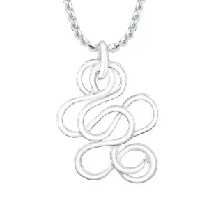 SS Swirl Uniquely Crafted Pendant Necklace For Women, 925 Sterling Silver Necklace With Trendy SS Swirl Silver Pendant, Everyday Fashion Statement, Jewelry Gift For Women, 18"