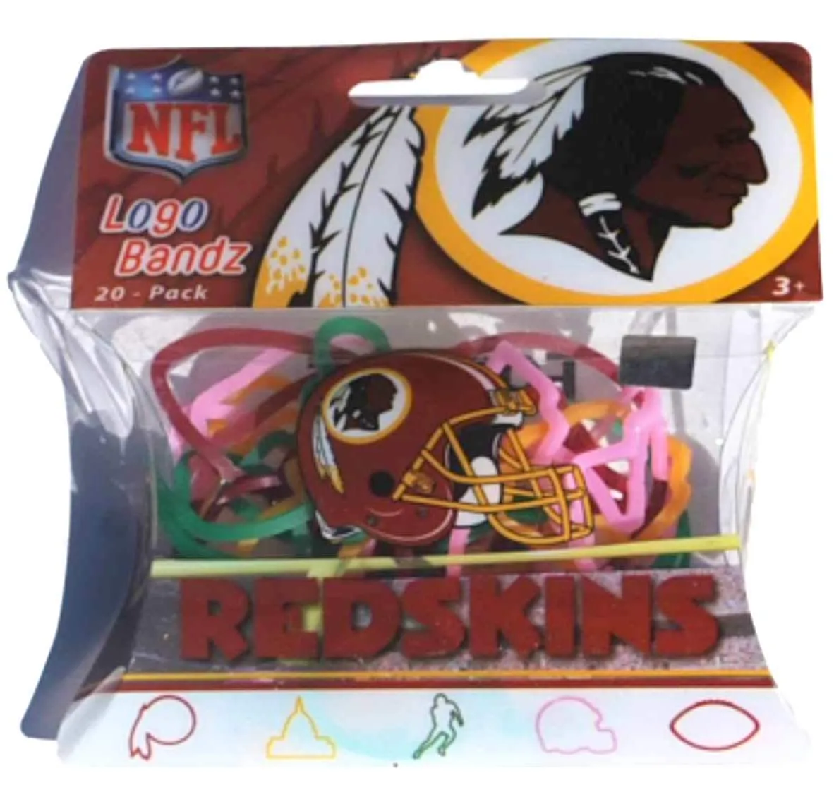 Washington Redskins NFL Forever Collectibles YOUTH Silly Logo Bandz (20 Pack)
